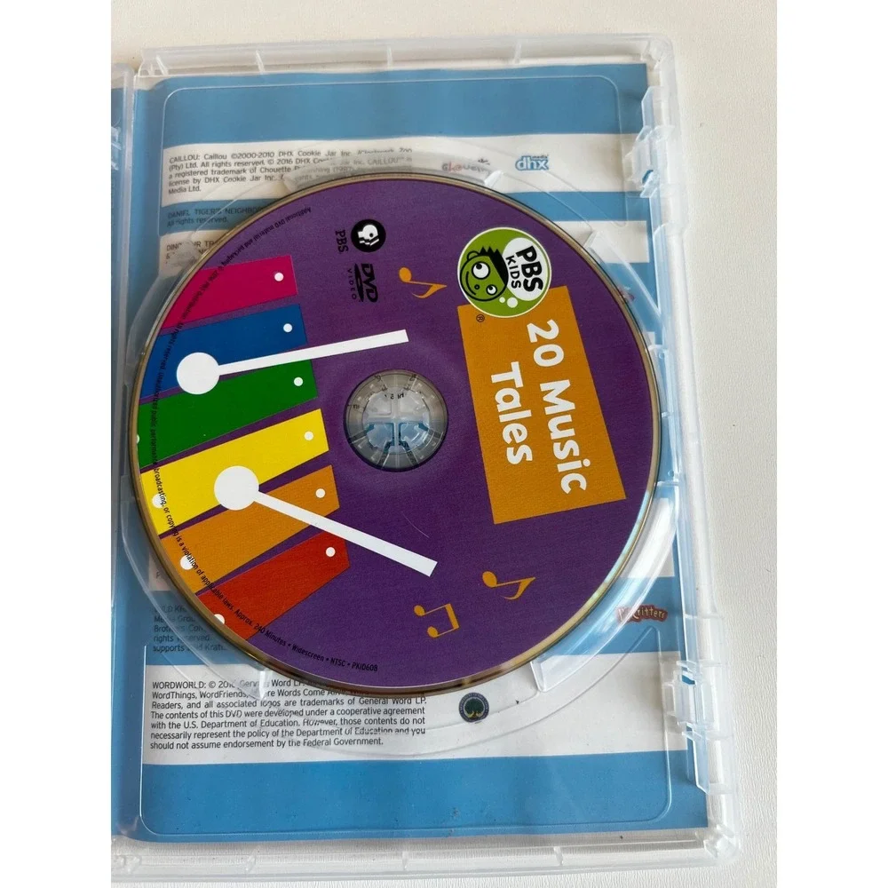 PBS‎ Kids 20 Music Tales DVD 4 Hours of Fun Caillou Daniel Tiger WordWorld